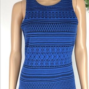 *Sold* Pixley Blue and Black Geometric Print Dress